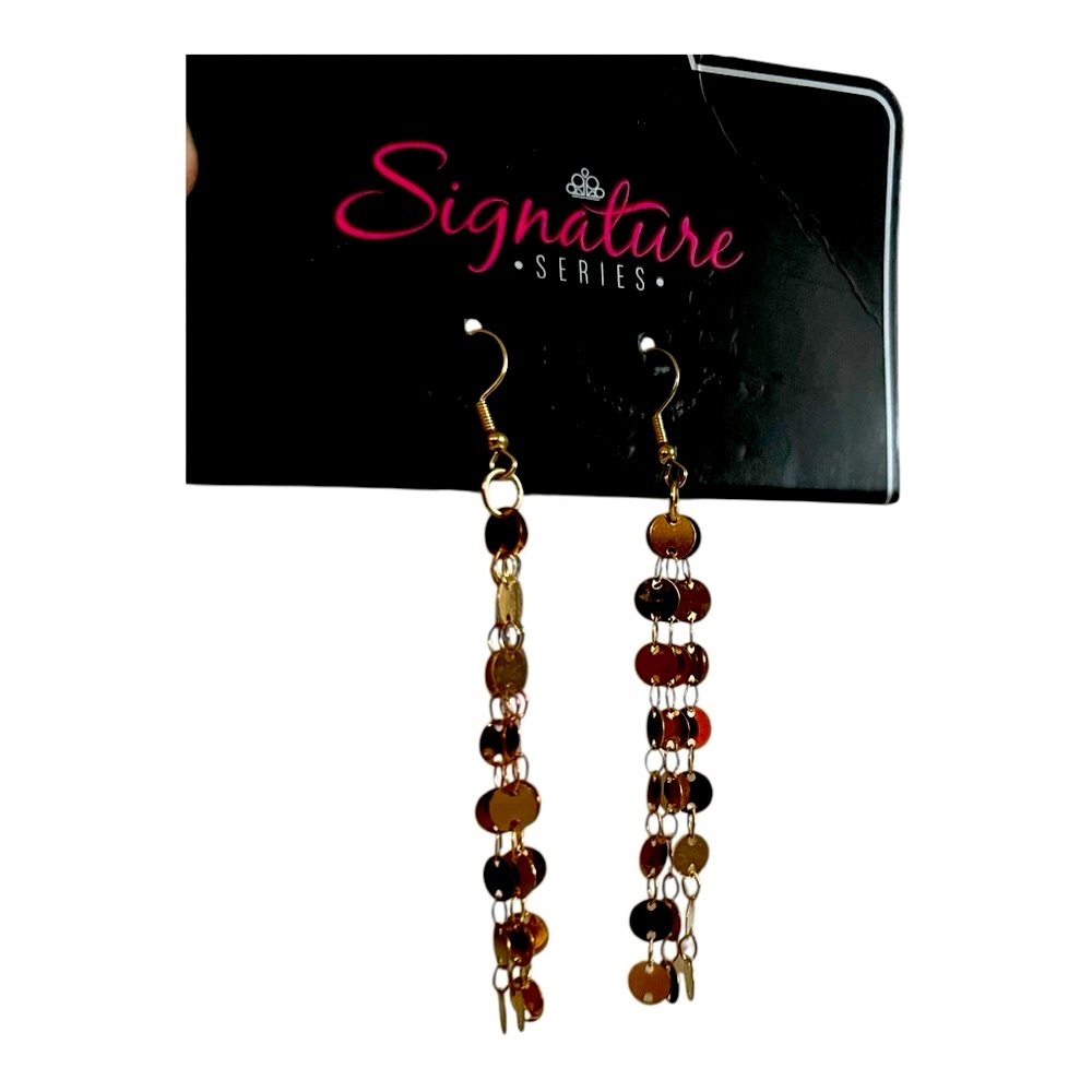 Gold Tone Dangle Earrings